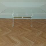 Coffee table glass and plexiglass 70s