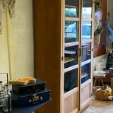 Oak university glass bookcase 1950