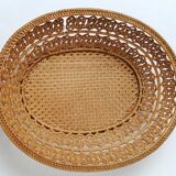 Old basket braided in rattan