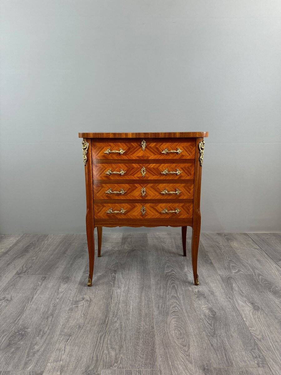 Marquetry bar cabinet, Louis XV style, 20th century