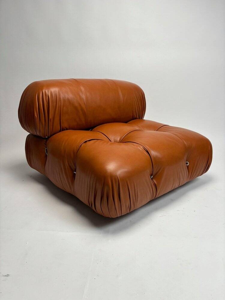 Camaleonda Lounge Sofa in Cognac Leather by Mario Bellini for B&B Italia, 1973, Set of 4