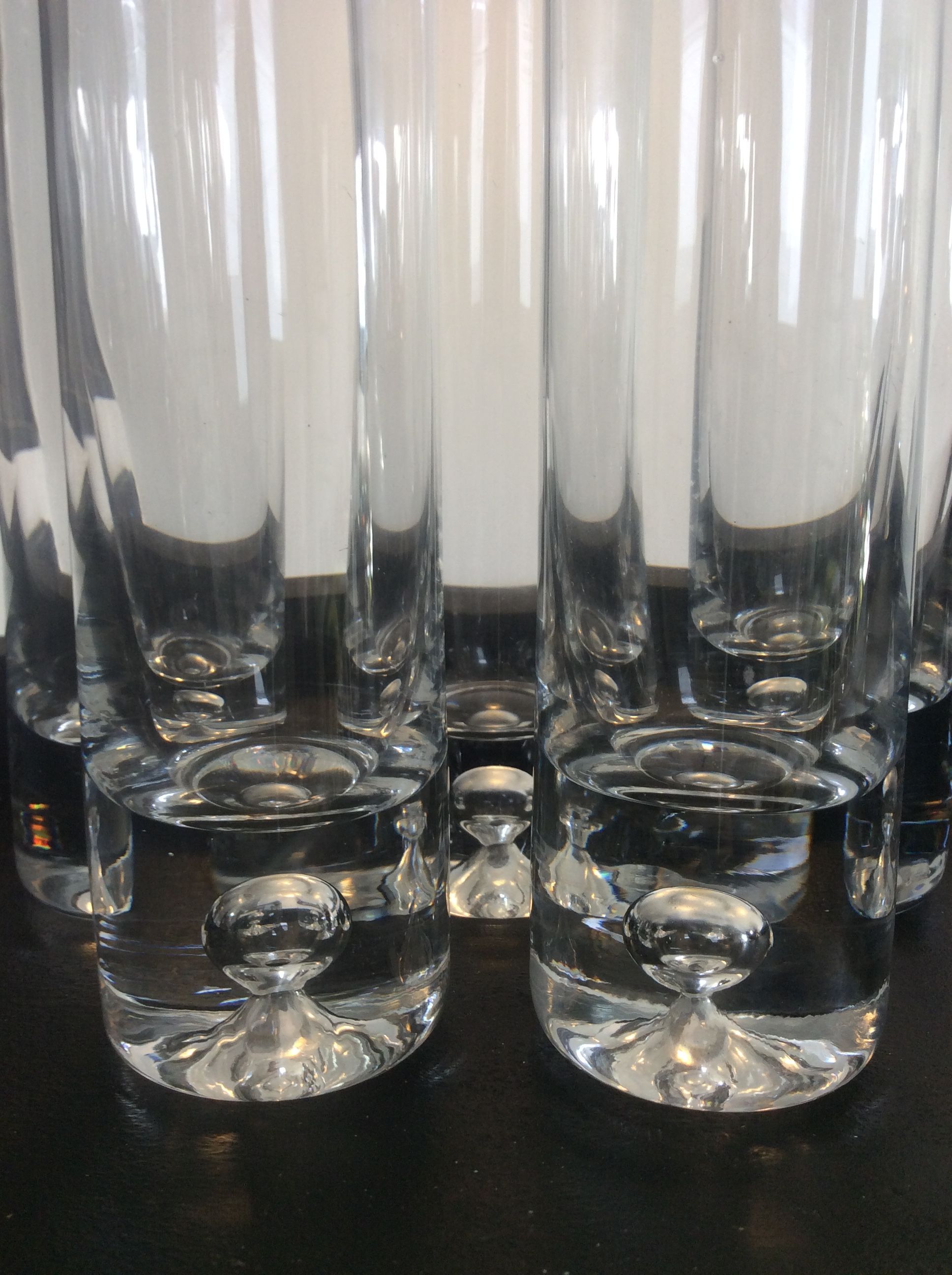 Series of 5 vintage Boussu critallin 70s glasses