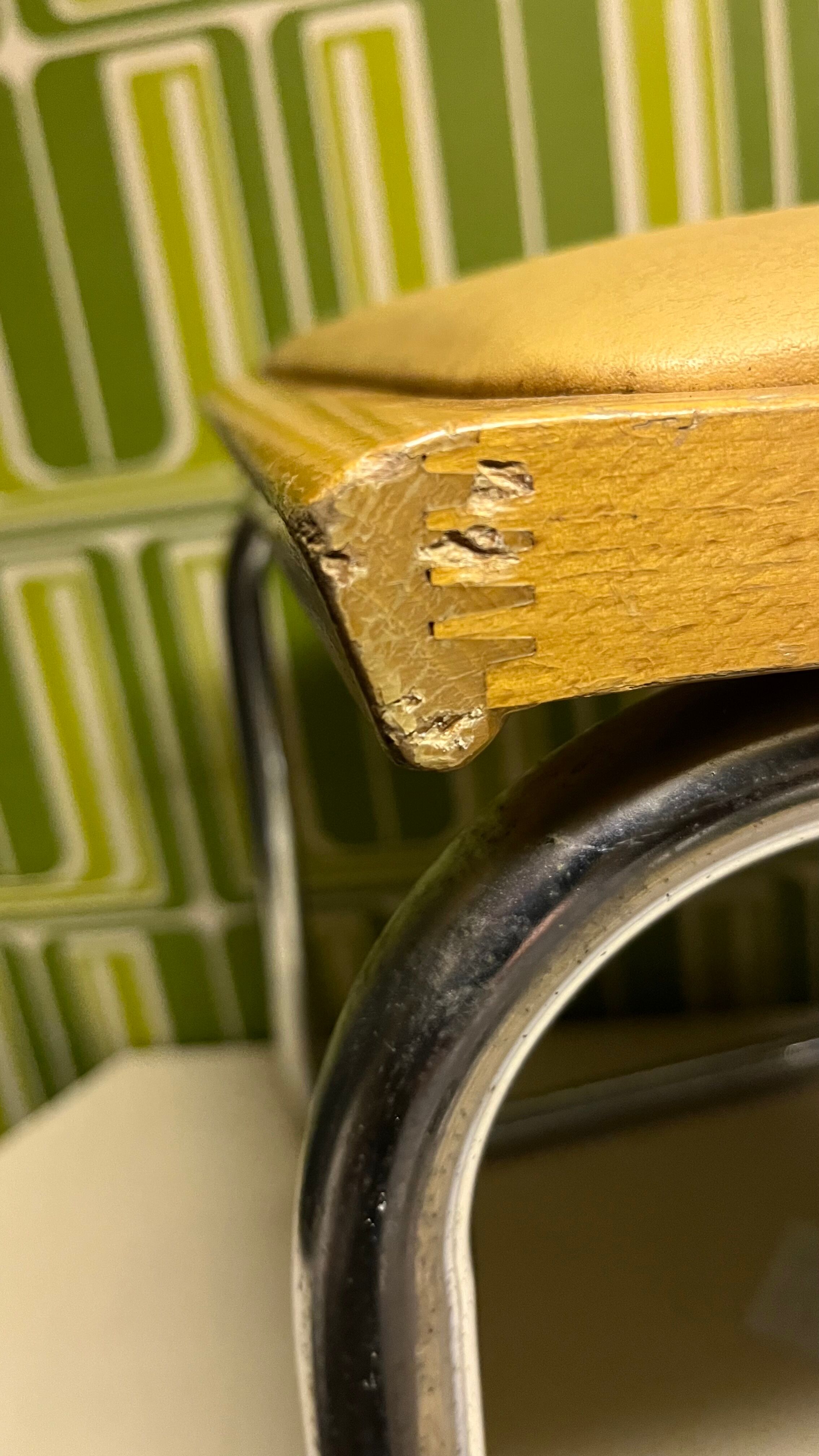 Pair vintage sled reception chairs