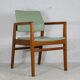Scandinavian armchair, wood and imitation leather, circa 1975