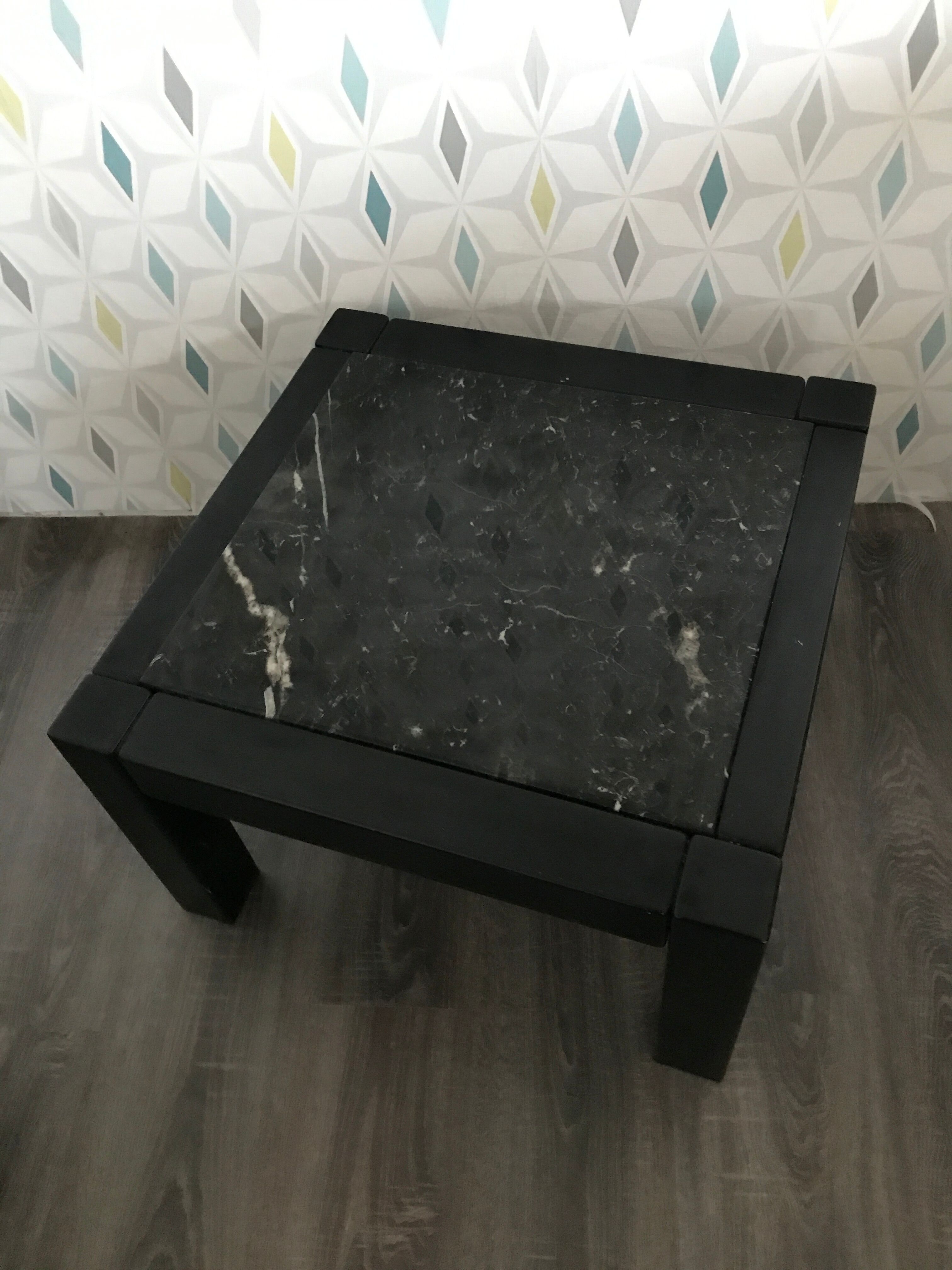 Wood and marble coffee table