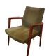 Fauteuil de bureau scandinave en teck et velours vert