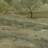 Watercolor painting Florian N. CABANE (1831-1922) Provençal painter