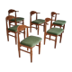 Danish design by Henning Kjærnulf, set of dining chairs, solid oak 70