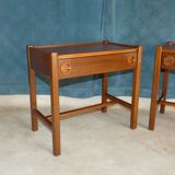 Pair of bedside tables in teak veneer circa 1970 scandinavian work