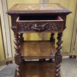 Renaissance style display table in solid oak