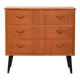 Scandinavian teak chest of drawers with black legs