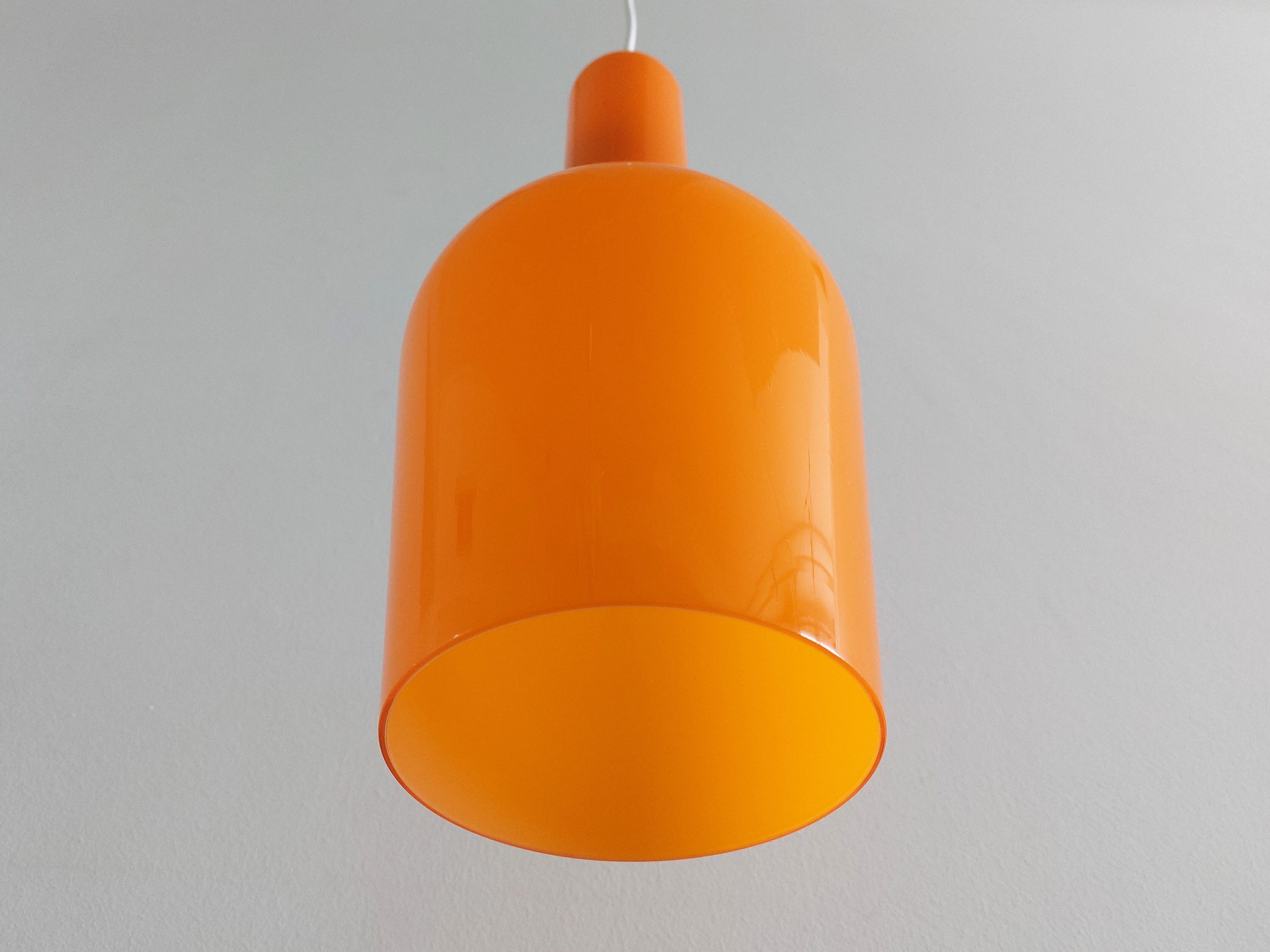 Orange Murano glass pendant lamp by Gino Vistosi for Vistosi, Italy 1960's