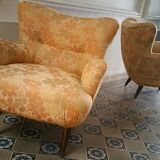 Pair of chairs design organic vintage 50s 60s