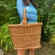 Vintage basket in woven rattan