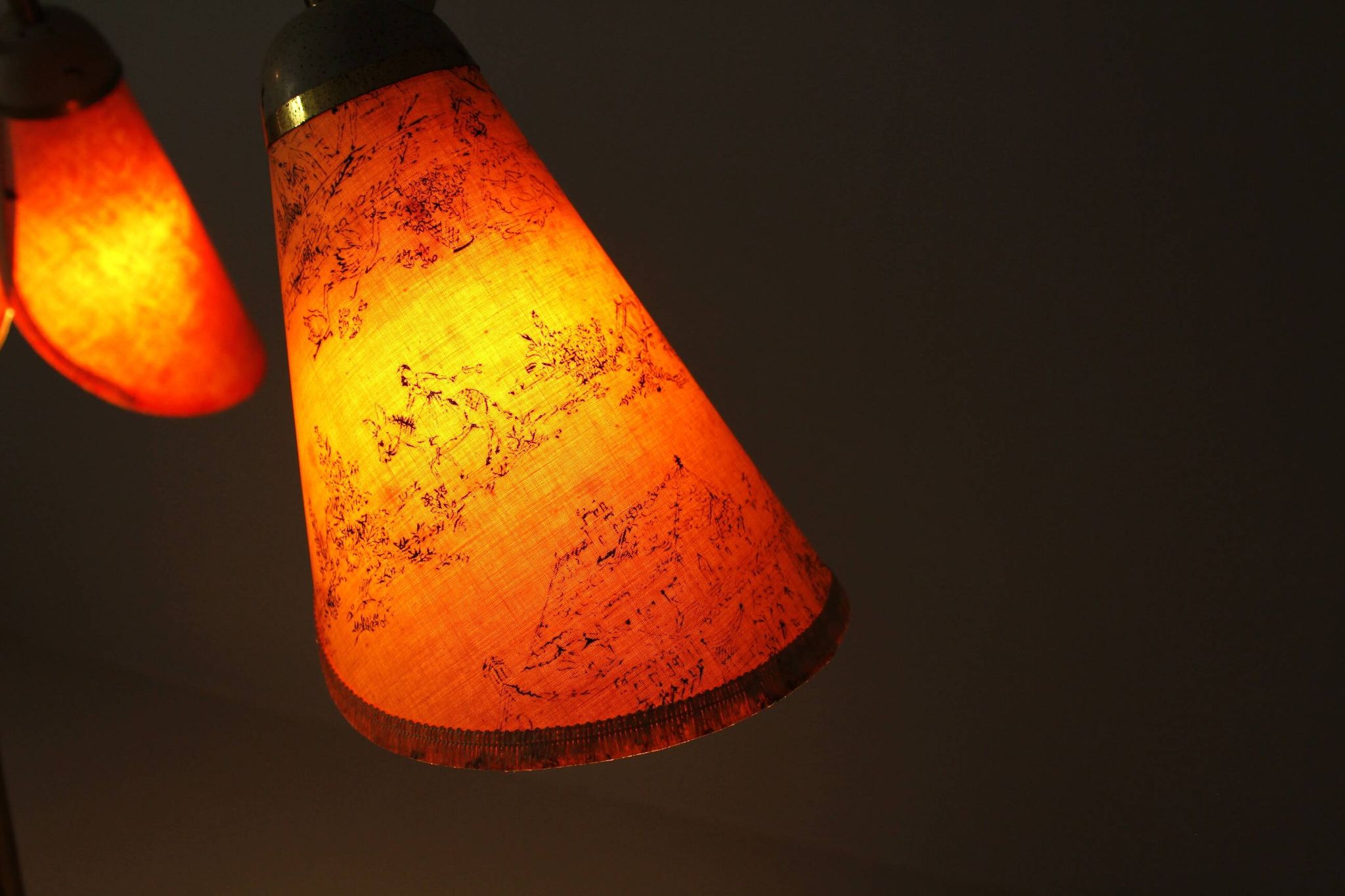 Italian Brass Three Light Floor Lamp, 1960s