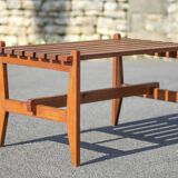 Petit Banc ou table à lattes bois vintage style scandinave, banc bois, table basse bois,