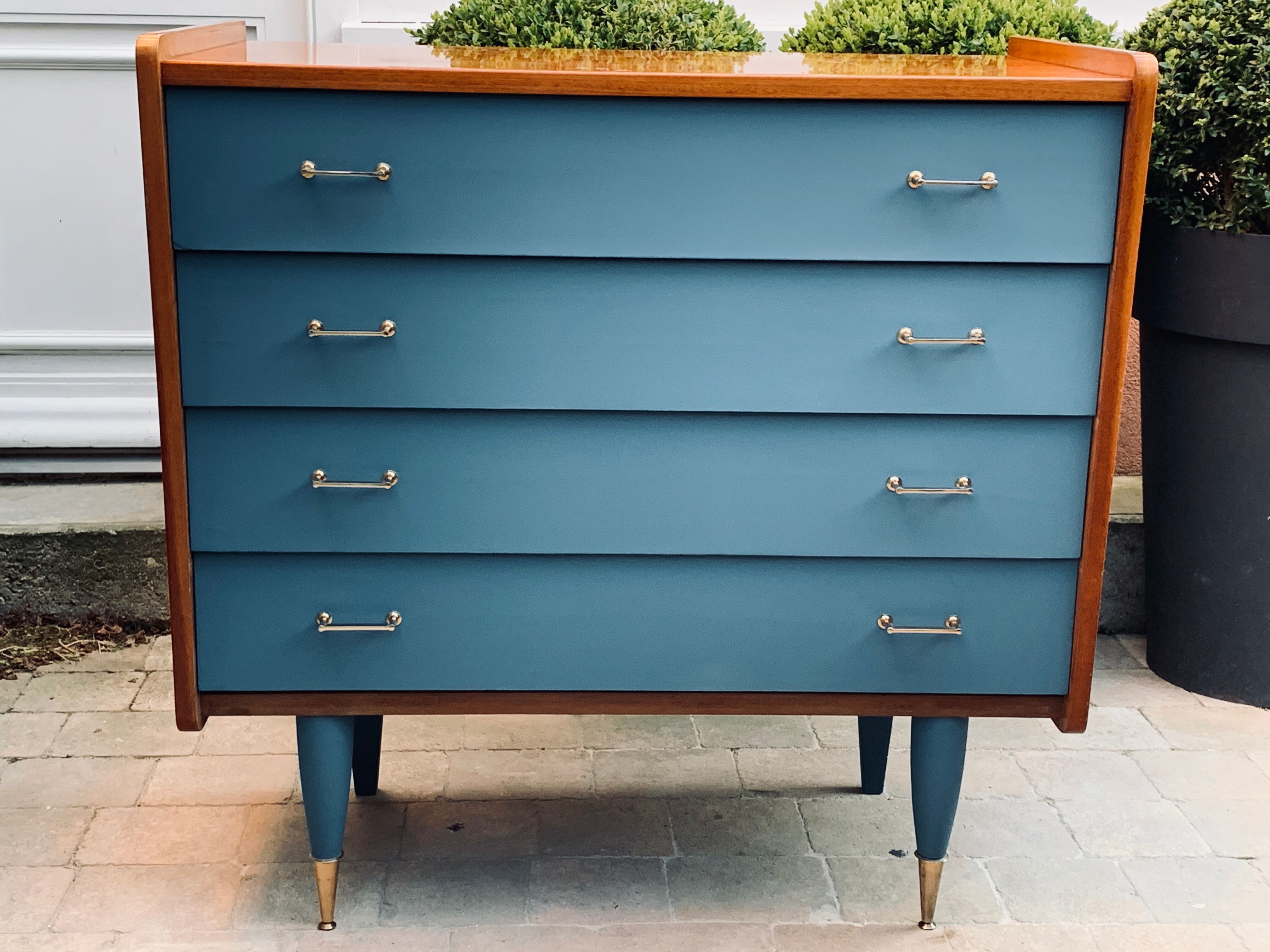 Grey blue vintage dresser