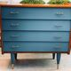 Grey blue vintage dresser