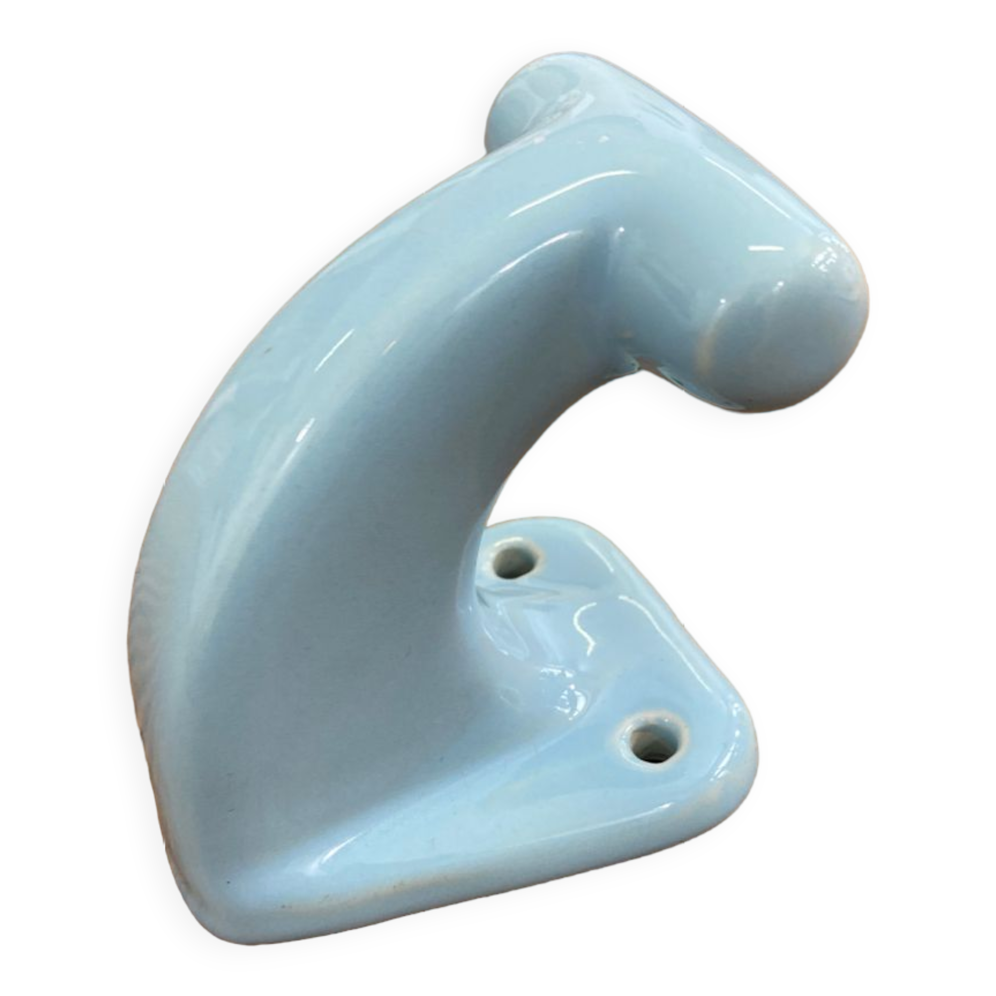 Vintage blue porcelain hook