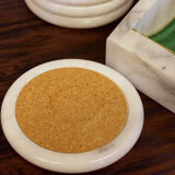 Set of table accessories in Carrara marble