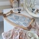 Wooden tray and blue toile de Jouy