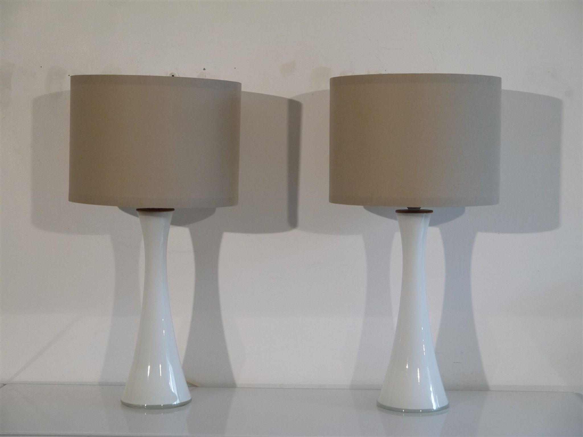 Pair of glass lamps by Bernt Nordstedt for Bergboms 1970