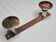 Coat rack in chrome metal art deco style, 2 hooks, 25 cm