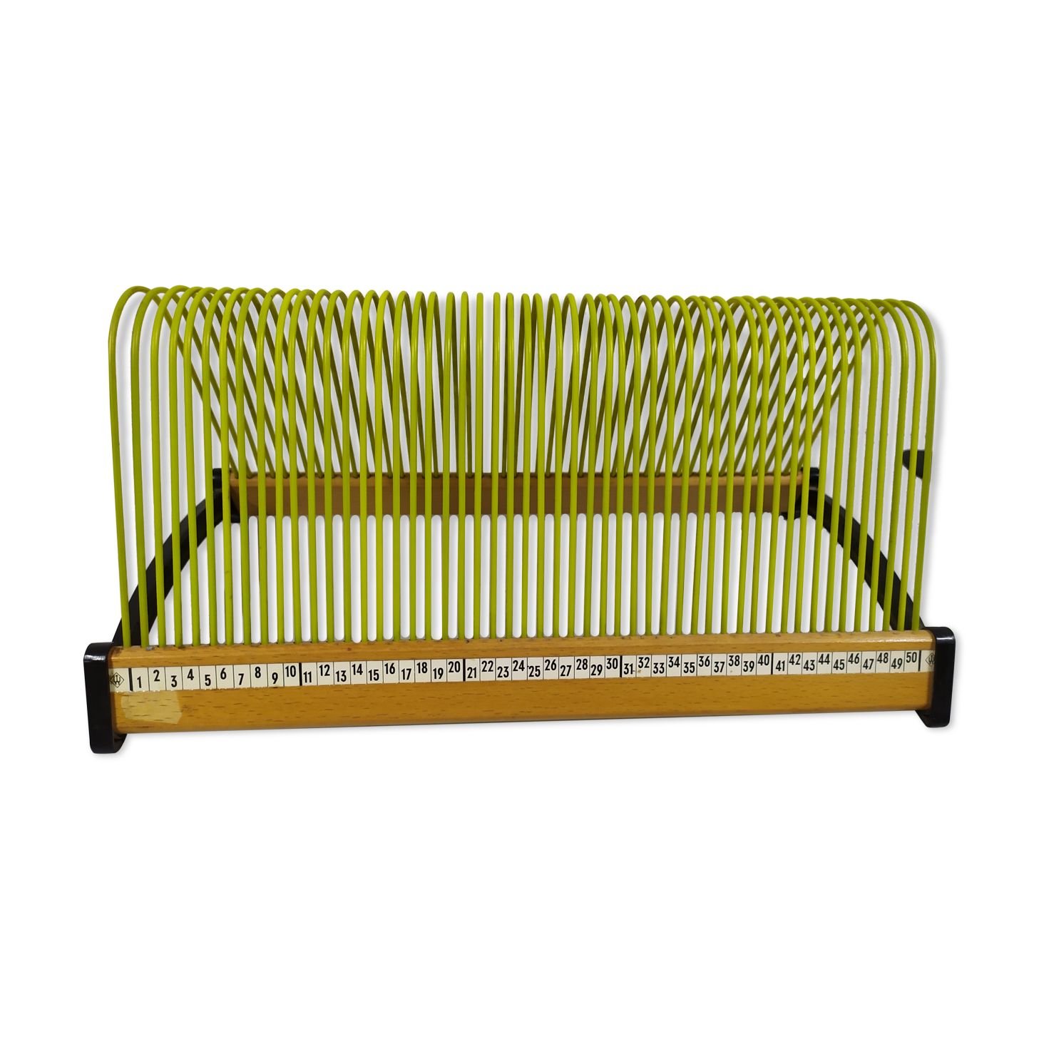 Old green wood vinyl holder, plattofix