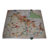 Carte scolaire géographie Région du Nord et de l'Est années 1950/60 120 cm