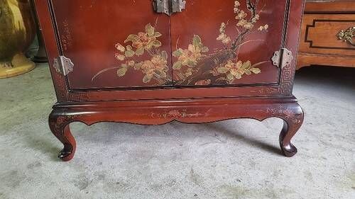 Asian lacquer display cabinet