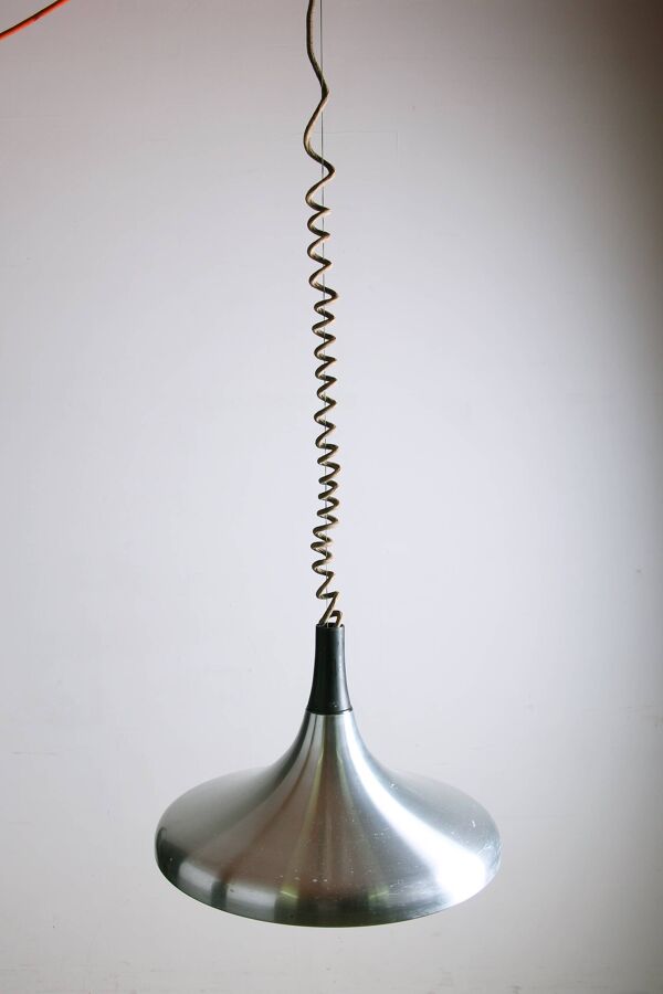 Grande suspension Allemande en métal chromé, modèle Tulip par Erco 1960.
