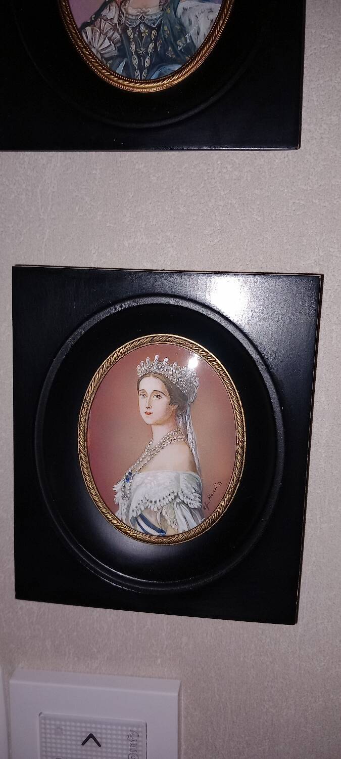 Old miniature paintings ebony frame