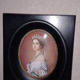 Peintures miniatures anciennes cadre ébène