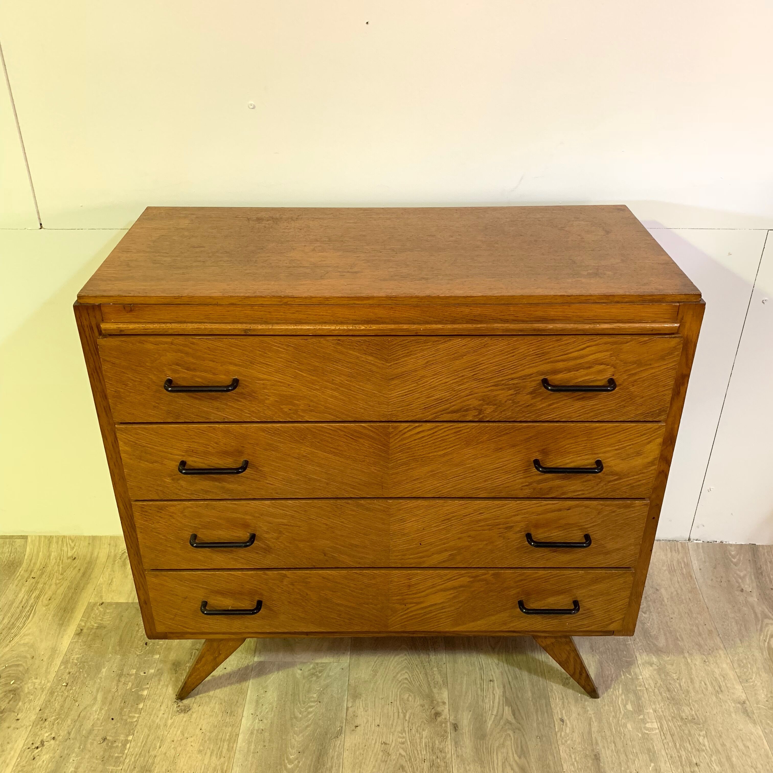 Vintage compass feet chest of drawers