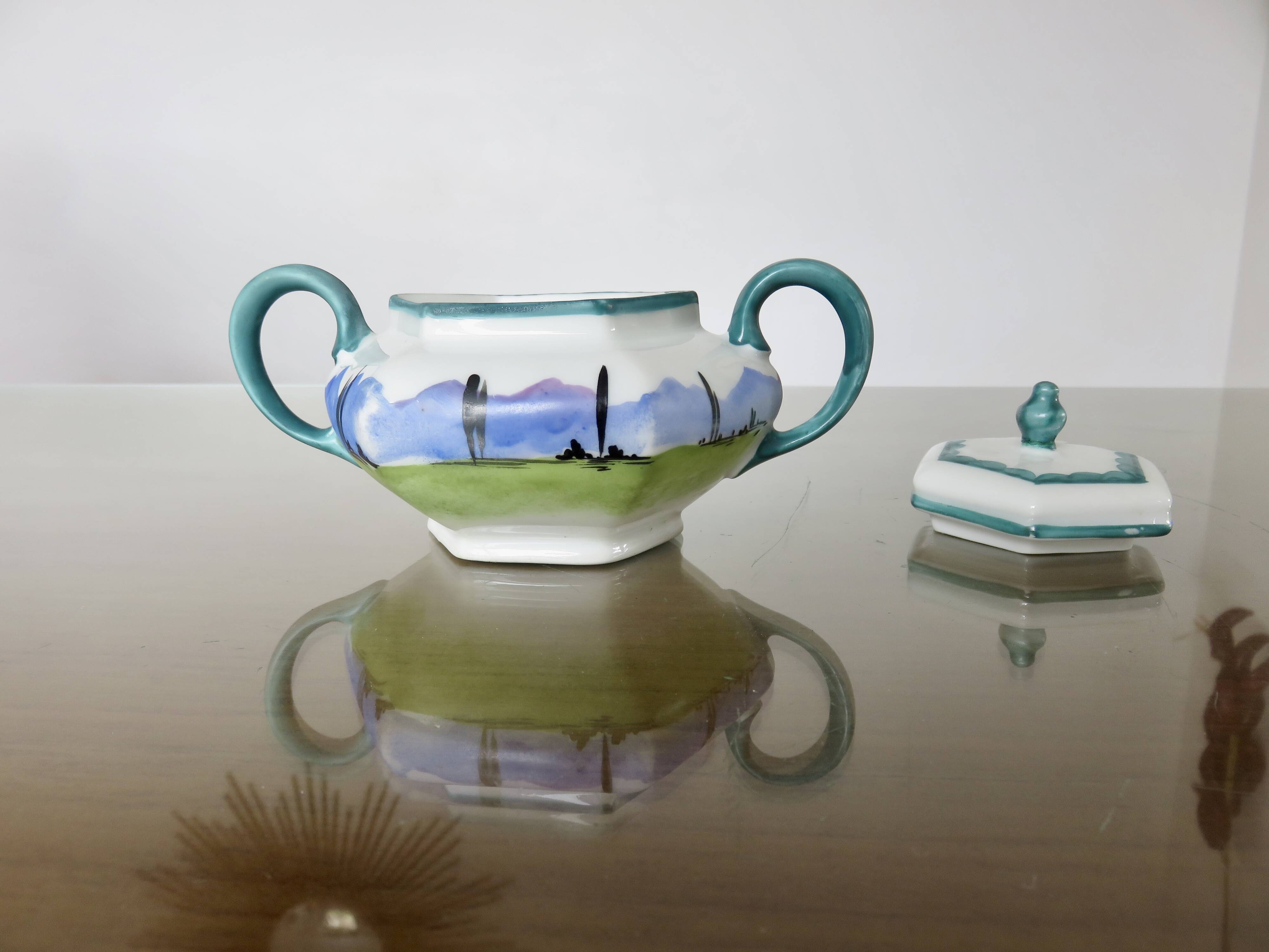 René Gaïtaud Basque coffee service in ceramic from the 1960s.