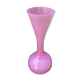 Vase opaline rose col corolle années 70 vintage
