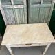Wood and Carrara marble kitchen table