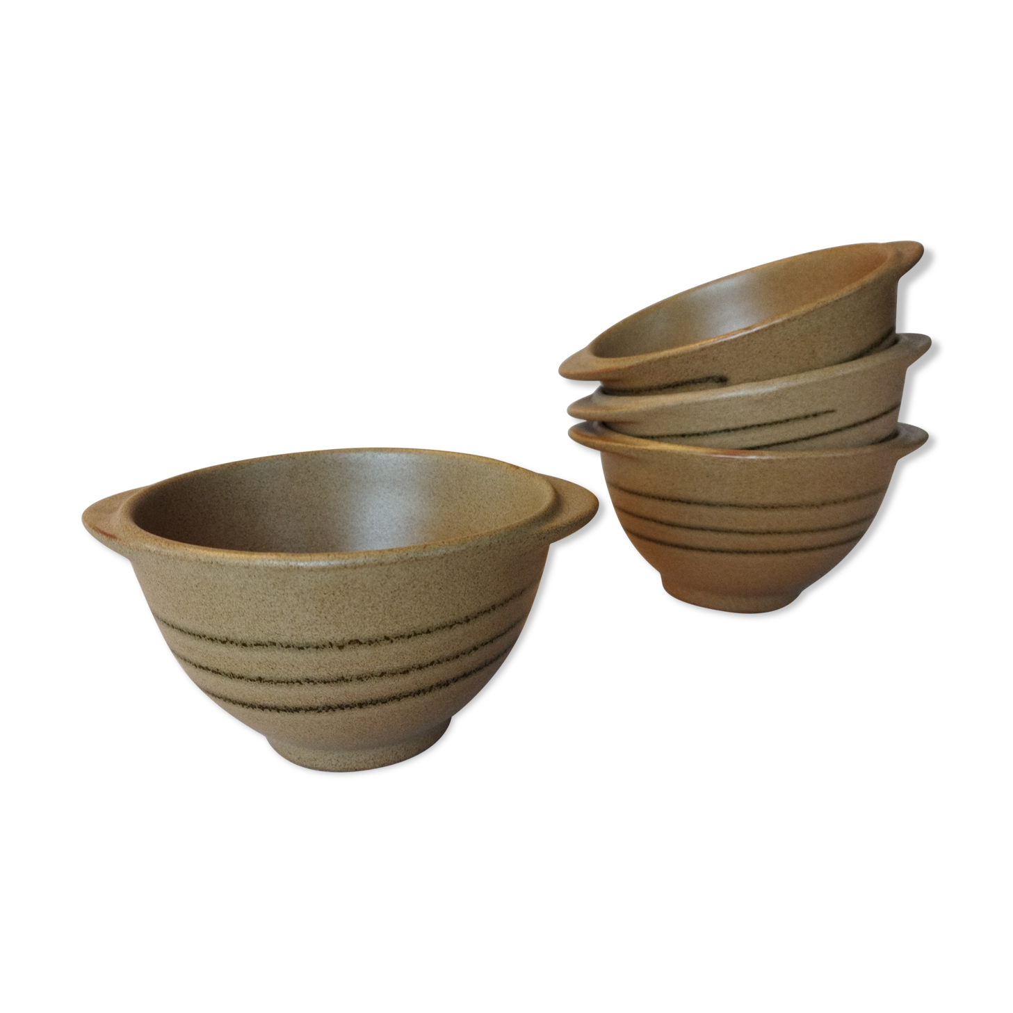4 ear bowls in Sarreguemines sandstone