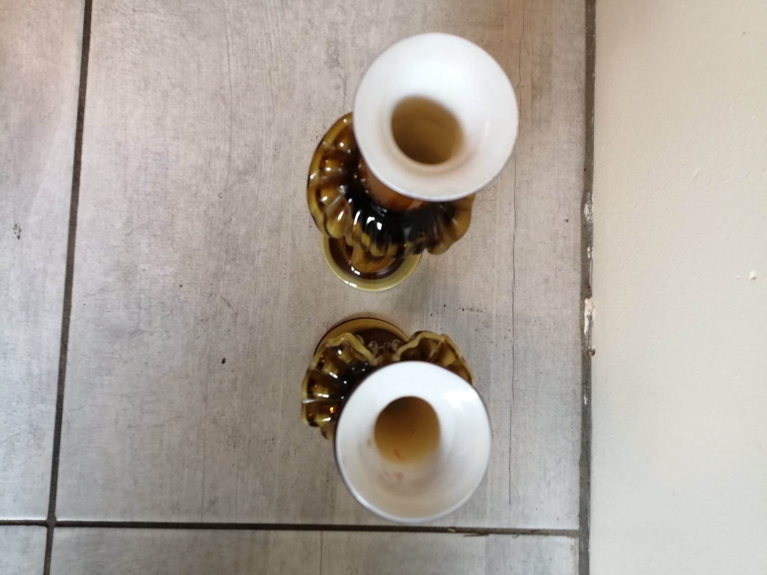 Pair of murano candle holders