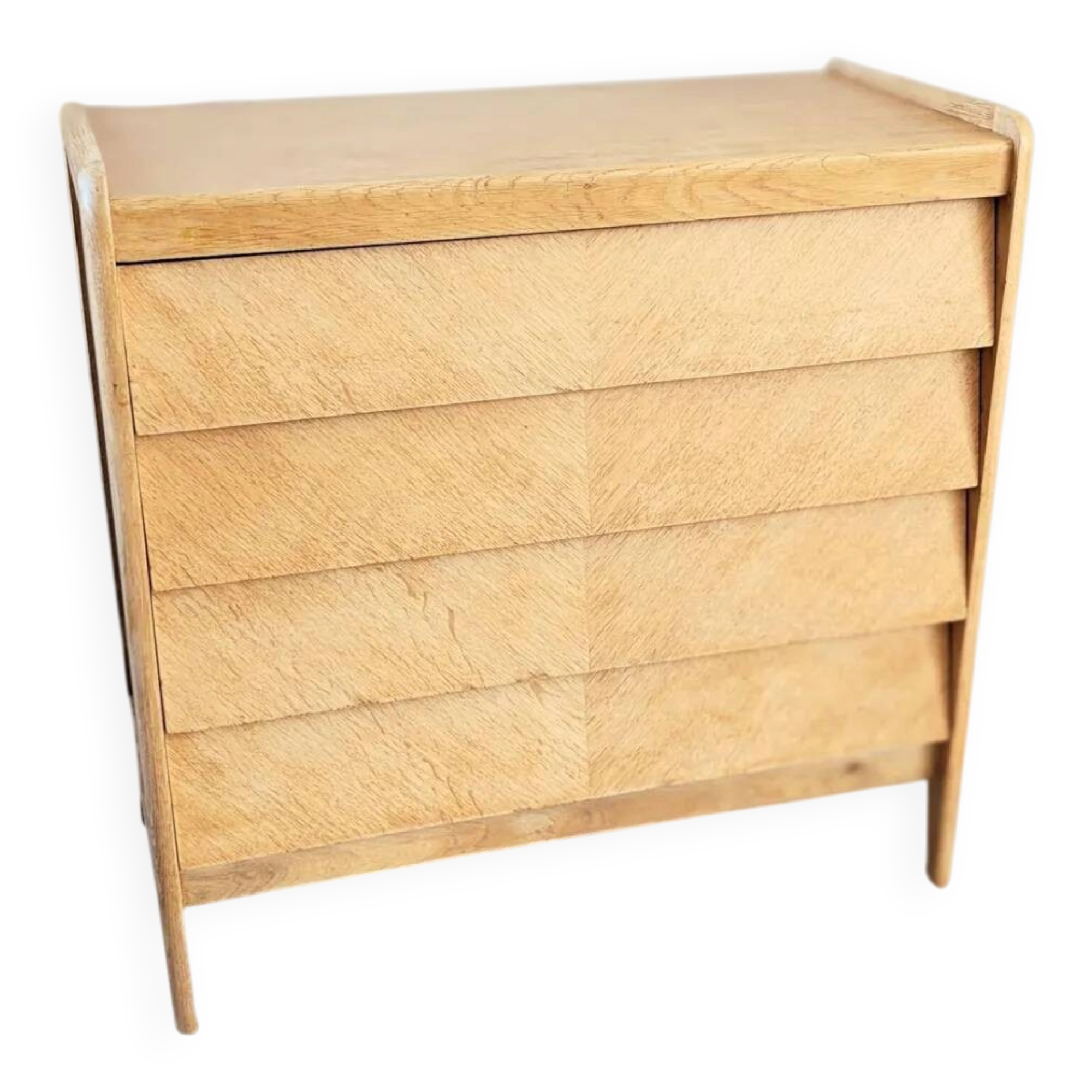 Commode vintage rénovée, années 50-60, chêne blond