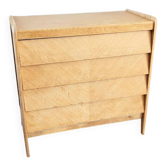 Renovated vintage chest of drawers, 1950s-60s, light oak.