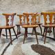 Set of 6 chairs brutalist bistro Bombenstabil year 1960