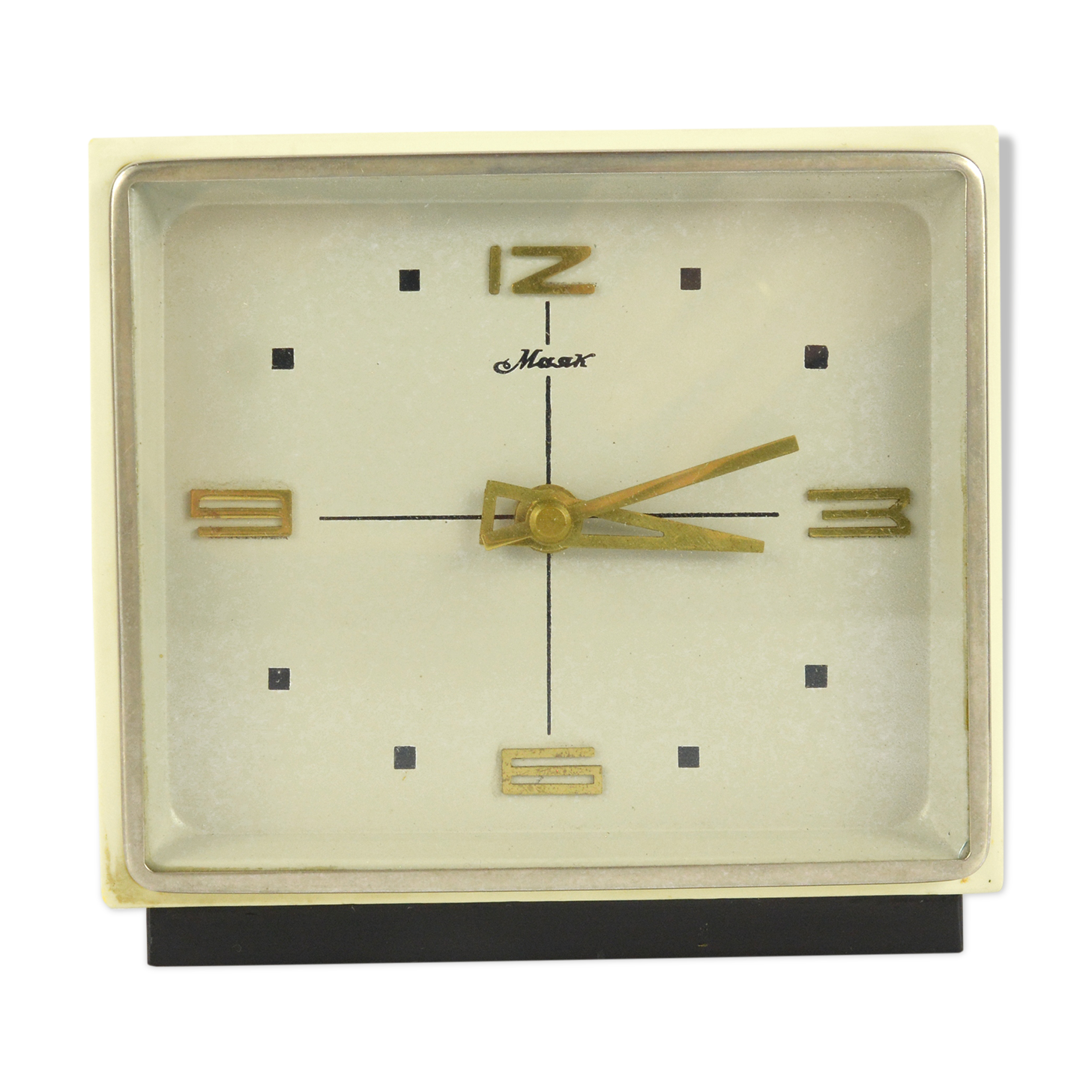 1960s modernist fireplace clock, Majak, USSR