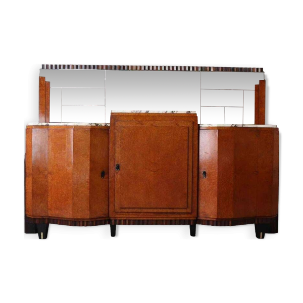 Buffet Art Déco, Ébène de Macassar et Loupe de Noyer, 1920-1930