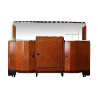 Art Deco buffet, Macassar Ebony and Walnut Burl, 1920-1930