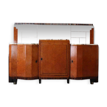 Buffet Art Déco, Ébène de Macassar et Loupe de Noyer, 1920-1930