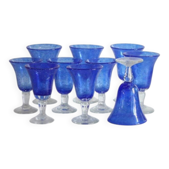 Blue glass from the Biot glassworks Traditional line