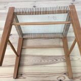 60s modernist stool, canning and wood