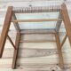 60s modernist stool, canning and wood