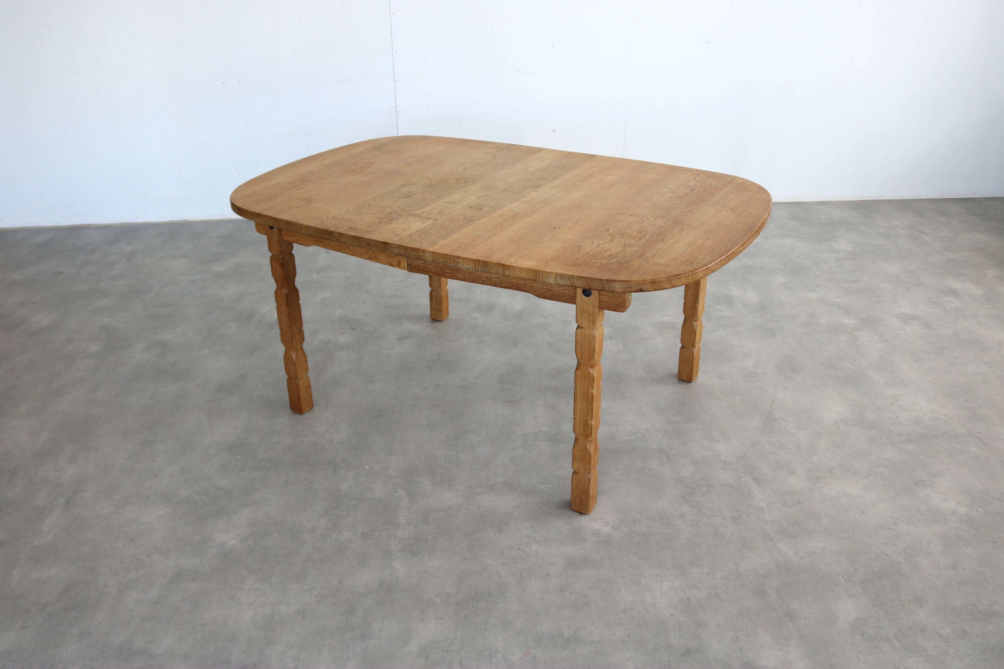 brutalist dining table | vintage table | oak | extendable